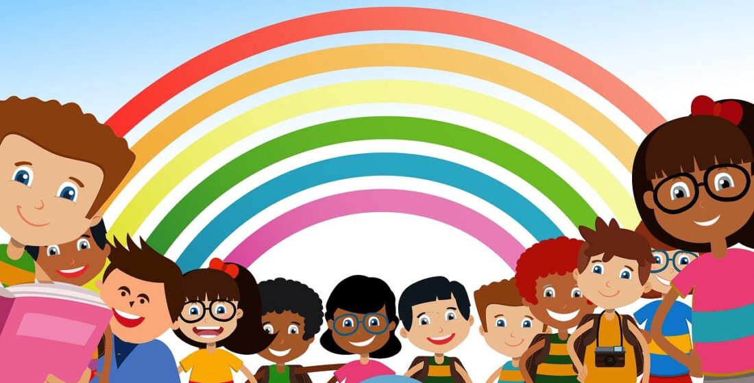 Einschulung mit Regenbogen