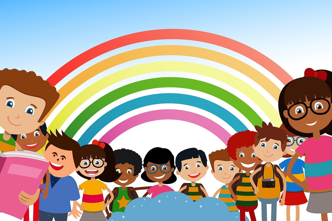 Einschulung mit Regenbogen